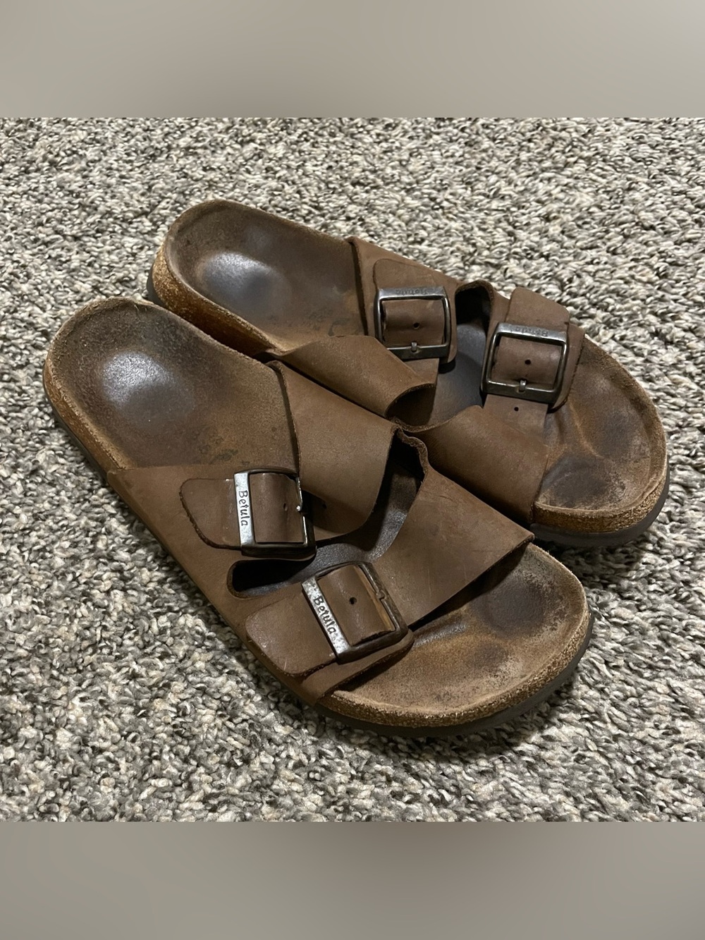 Birkenstock Betula Leather 2 Strap Slides 90s Size 41 Mens 10 Womens 8.5 Outdoor